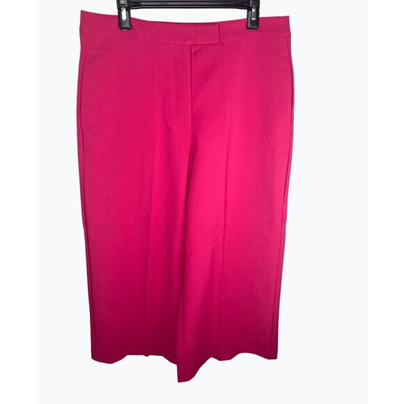 Meg & Margot Colette Cropped Wide-Leg Pink Dress Pants Large - Picture 16 of 16